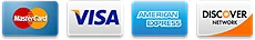 Visa, Mastercard, American Express and Discover accepted
